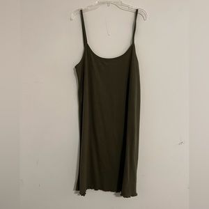 Ribbed green sleeveless dress